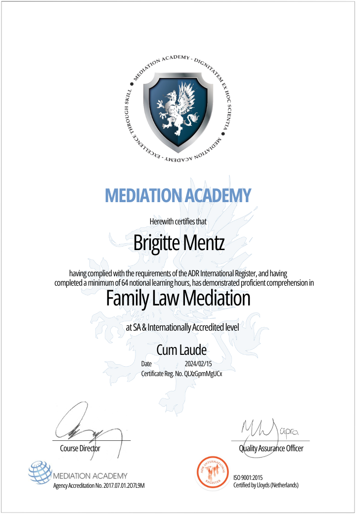 Mentz, Brigitte - 64h Family Law Mediation.pdf